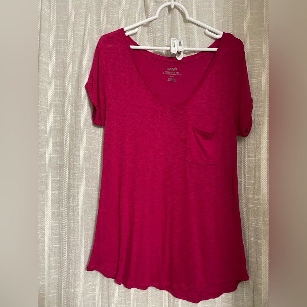 Aerie bright pink t-shirt- size medium
